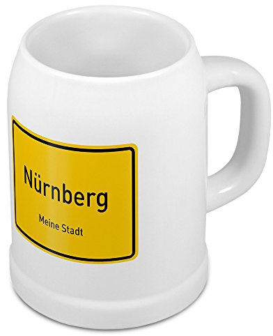 digital print Bierkrug mit Stadtnamen Nürnberg - Design Ortschild - Städte-Tasse, Becher, Maßkrug