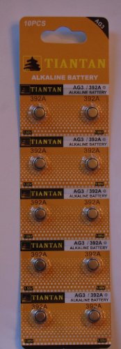 10 pcs AG3 Card 1.5v Alkaline Battery Compatible with 192 384 392 392A 92A CX42 AG3 G3 GP192 L736 LR41 LR736 SR41 SR41SW V36 V36A V3GA plus Hillflower Coupon