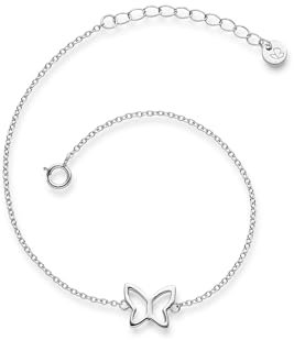 GLANZSTÜCKE MÜNCHEN Damen-Armband Schmetterling Sterling Silber 17 + 3 cm - Silber-Armkettchen Freundschaftsarmbänder Armbändchen Silber 925