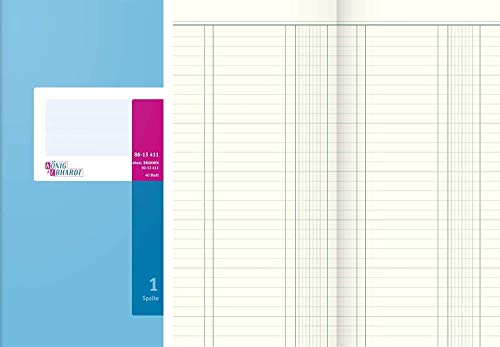 König & Ebhardt 8613411 Geschäftsbuch (Spaltenbuch 13,7x29,7cm, mit festem Kopf, 1 Spalte, 80g/m²)