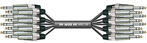 MUSIC STORE Studio Multicore Eco 8, 7m Analoge Multicore Kabel, 8x 6,3 mm Klinke symm., MTI-Analogloom, 25-pol D-Sub male, Vollmetallhaube, Chrom-Rändelschrauben, MTI Tour Line Stecker, Schwarz.