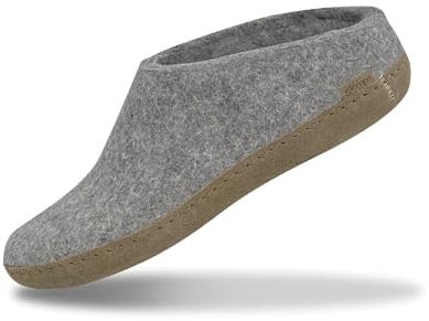 glerups dk B Slipper Unisex - Erwachsene Filz-Slipper, Damen,Herren Huettenschuhe,Filz-Schuhe,Filz-Pantoffel,Pantoletten,Puschen Grau, 37 EU / 4 UK
