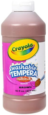 Artista II Washable Tempera Paint, Brown, 16 oz