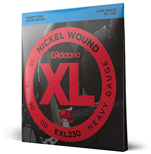 D'Addario Corde Basso Elettrico - XL EXL230-4 Corde - Lunga Scala, Pesante, 55-110 - 1-Pacchetto