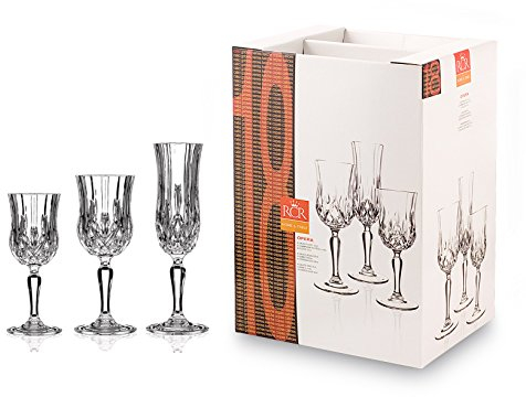Rcr Opera Kelche-Service, Glas, Transparent, Packung zu 19 Stück