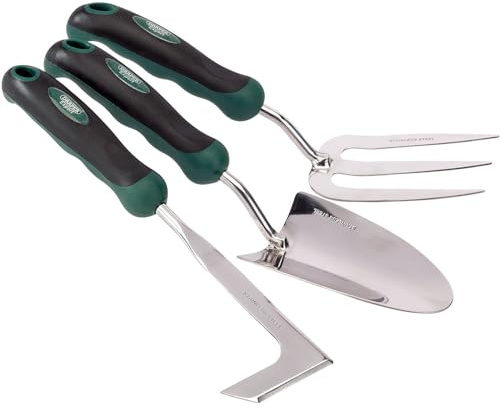 Draper Expert 3 piece Stainless Steel Heavy Duty Fork, Trowel and Weeder Set
