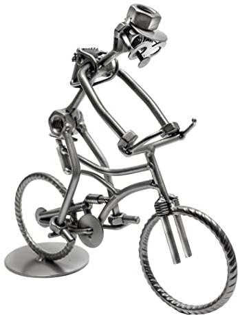 STEEMO Schraubenmännchen Fahrrad Mountainbiker Geschenk Metall-Deko 21x7x20 cm