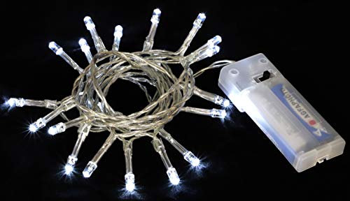 Christmas Concepts® Battery Operated Fairy Lights with 20 White LED's - 2 Metre Length - Christmas/Wedding/Everyday Decoration