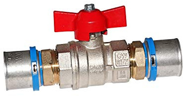 EasyPRESS Pressfitting Kugelhahn DVGW für Mehrschichtverbundrohr u. PE-RT (Pressprofil: TH - Kontur) Kugelhahn in (26 mm)