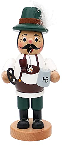 Dekohelden24 Lustiger Räuchermann als Bayer mit Brezel und Bier, ca. 24 cm