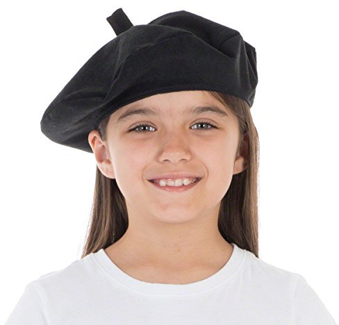 Charlie Crow Baskenmütze Kostüm für Kinder | Zwei Farben. Schwarz. Einheitsgröße (3+ Jahre).