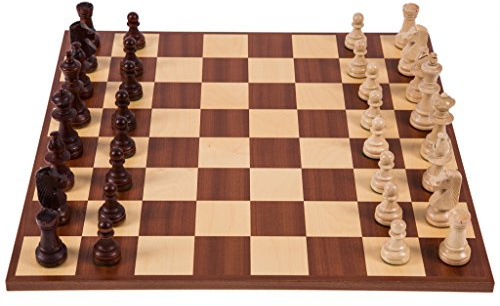Square - Pro Schach Set Nr. 6 - Europa | Turnier Schachspiel aus Holz - Schachbrett + Schachfiguren Staunton 6