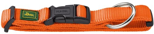 HUNTER VARIO PLUS Hundehalsung, Hundehalsband, Zugentlastung, robust, geschmeidig, Klickverschluss, L-XL/2,5, orange