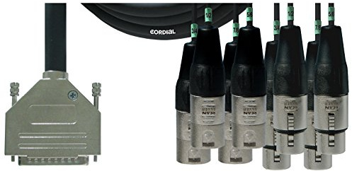CORDIAL CABLES Schnittstellenkabel Sub-D/4 XLR-Stecker + 4 XLR-Buchsen 3 m DIGITALE KABEL Mehrpaarige Studio-Pin-Kabel Yamaha