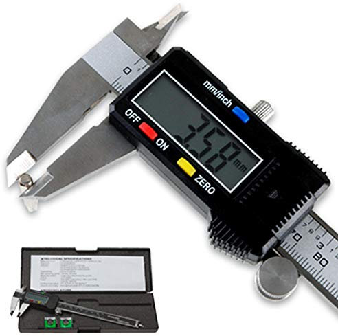 LUPO Calibre Digital – Herramienta de Medición Micrométrica Electrónica Vernier – Plantalla LCD de Precisión con Estuche Rígido, 200mm