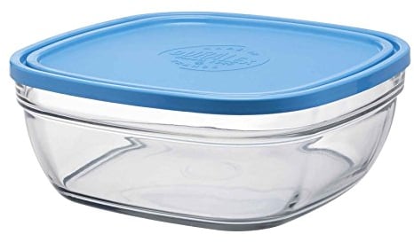 Duralex - Saladier Carre 23Cm avec couvercle Bleu Lys