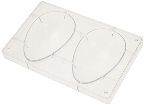 DECORA, 0050054 Moule à œufs en chocolat en polycarbonate, 2 cavités, 150 x 100 mm, Idéal pour préparer des chocolats brillants et croustillants, Design professionnel, Fabriqué en Italie.