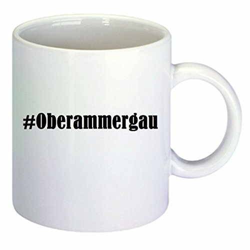 Kaffeetasse #Oberammergau Hashtag Raute Keramik Höhe 9,5cm ? 8cm in Weiß