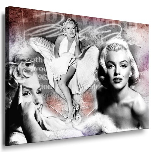 fotoleinwand24 Marilyn Monroe Kunstdruck Bild fertig auf Keilrahmen ! Pop Art Gemälde Kunstdrucke, Wandbilder, Bilder zur Dekoration - Deko. Film/Movie/Tv Stars Kunstdrucke
