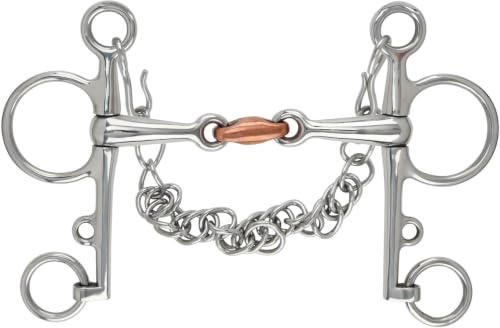 Shires Double Jointed Copper Lozenge Pelham Horse Bit - Stainless Steel & Copper, 16mm - Multiple Sizes 5