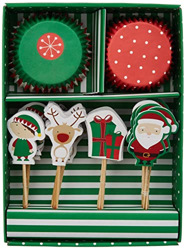 Premier Housewares Rocket Cupcake Cases and Toppers 48-Pieces Cake Cases Muffin Cases Reusable Cupcake Cases Cake Cases Cupcake Mini Muffin Cases
