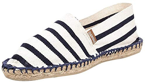 Espadrij L'Originale Classic gestreift Ecru/Marine Herren Espadrilles Sommerschuhe (43)