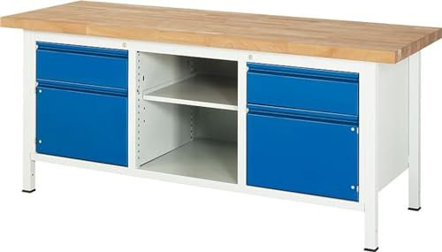 Rau A3-8561I2-20S Werkbank Serie Basic-8 (Aktion), Lichtgrau/Enzianblau