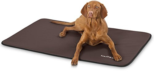 Knuffelwuff Kunstleder Hundematte Cheyenne L 95 x 60cm Braun - Hundekissen für große, mittelgroße und kleine Hunde - Für Zuhause, Auto, Wohnmobil, Wohnwagen