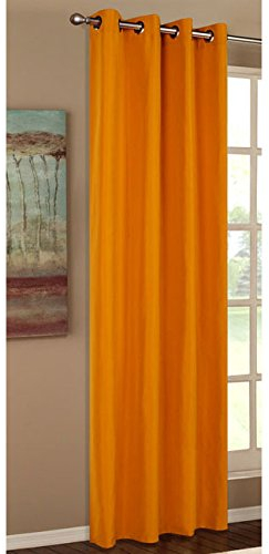 Vorhang Blickdicht Schal, Matte unifarbene Gardine mit Ösen. Material aus Microsatin Micofaser-Gewebe., 175x140, Orange, 20405