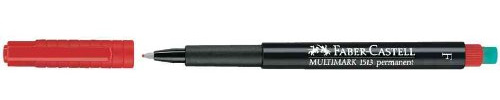 Faber-Castell Multimark Permanent CD/DVD Marker Pens (Pack of 6), Redaa