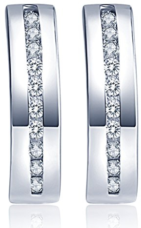 Unendlich U Modisch Damen Ohrstecker 925 Sterling Silber Zirkonia Stecker Ohrringe Creolen Ohrschmuck Earrings, Silber