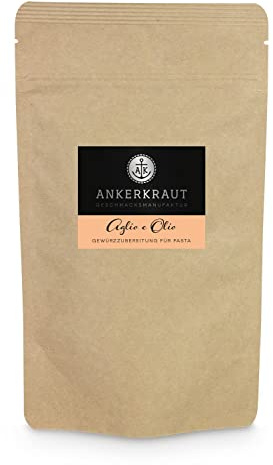 Ankerkraut Aglio e Olio, italienische Gewürzmischung für Pasta und klassische Spaghetti-Nudeln, 120g im aromadichten Beutel