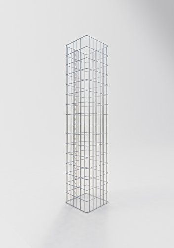 Gabiona - Gabionensäule 160 cm hoch - Eckiger Gabionenkorb 32x32 cm - Maschenweite 5 x 10 cm - Gabione ist korrosionsbeständig