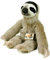 Teddys Rothenburg Kösen, Faultierbaby, 35 cm, sitzend, grau/schwarz/weiß, Mohairfaultier, Stofffaultier