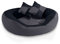 BedDog® 4in1 Hundebett SABA, Wende-Hunde-Kissen oval-rund, großes Hundekörbchen, abwischbares Hundebett mit Rand, für drinnen, draußen, L, Rock-Flow, anthrazit-grau