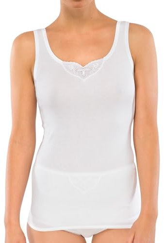 Schiesser Damen Trägertop (2er Pack) Unterhemd, Weiß (Weiss 100), 50 EU