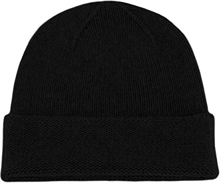 Love Cashmere Herren 100% Kaschmir-Mütze Hut - Schwarz - Handgefertigt in Schottland - UVP €120