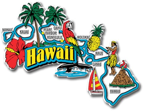 Hawaii State Jumbo Map Magnet