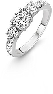 TI SENTO Milano Ring aus rhodiniertem Sterlingsilber - 12044ZI - Größe 54 (17,25mm)