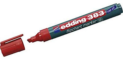 edding 383 Flipchart-Marker - rot - 1 Stift - Keilspitze 1-5 mm - Stift zum Schreiben, Zeichnen und Markieren auf Flipcharts - Tinte schlägt nicht durch Papier - trocknet nicht aus - farbintensiv