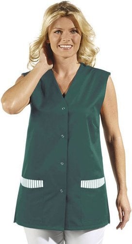 LEIBER Westenkasack - Damen-Kasack - ohne Arm - mit Druckknöpfen - bottlegreen - Größe: XL