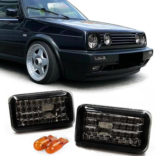 Klarglas Seitenblinker Schwarz für VW Golf Polo Jetta Corrado Scirocco