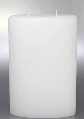 Ovalkerze mit 2-Dochten, weiss für Hochzeit 22x15 cm - 8632 - Kerzenrohling Ellipse zum Basteln und Verzieren.