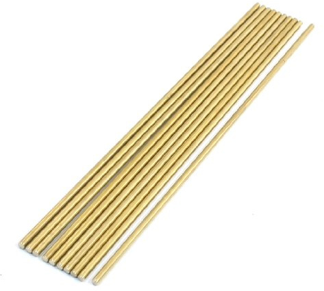 uxcell Lathe 200mm x 3mm Brass Axle Round Stock Drill Rod Bar 10Pcs