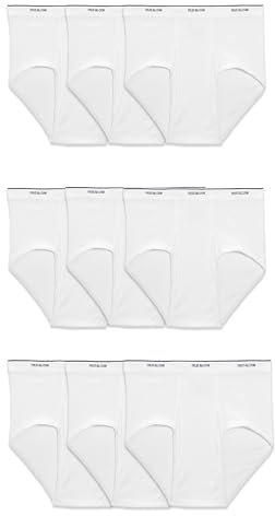 Fruit of the Loom Men's Basic White Multipack Briefs, 9 Pack - White, L UK