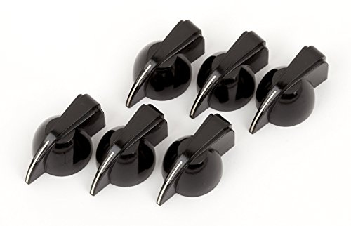 'Fender 099 0935 Pure Vintage Black Chicken Head Amplifier Knobs, Set of 6