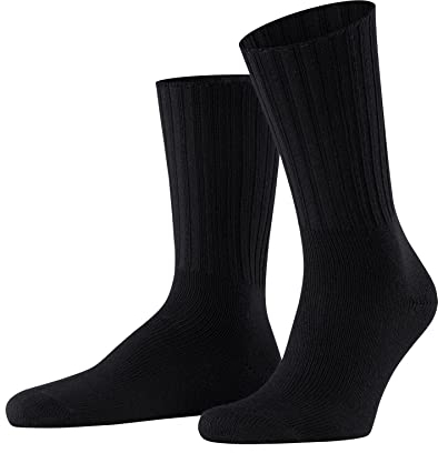 FALKE Herren Socken Nelson M So Wolle einfarbig 1 Paar, Schwarz Black 3000, 43-46