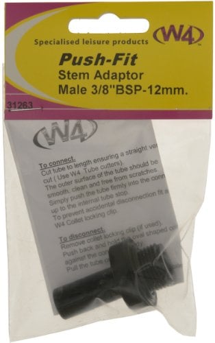 W4 Male Stem Adaptor (Pack of 2) - Black, 3/8 Inch