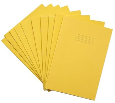 Rhino A4 Exercise Books, 7mm Squared, 80-Page / 50-Pack, Yellow | Notebooks with Small-Squared Paper, Ideal for Maths Lessons - Perfect for Calculations, Plotting Charts & Technical Drawing