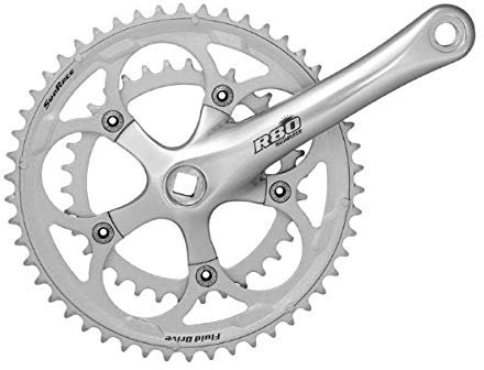 SunRace Vintage Retro Kurbelgarnitur Doppel 42/52 x 170 mm Silber (Straßen-Dichtungen) / Crankset Vintage Retro Double 42/52 x 170 mm Silber (Road Cranksets)